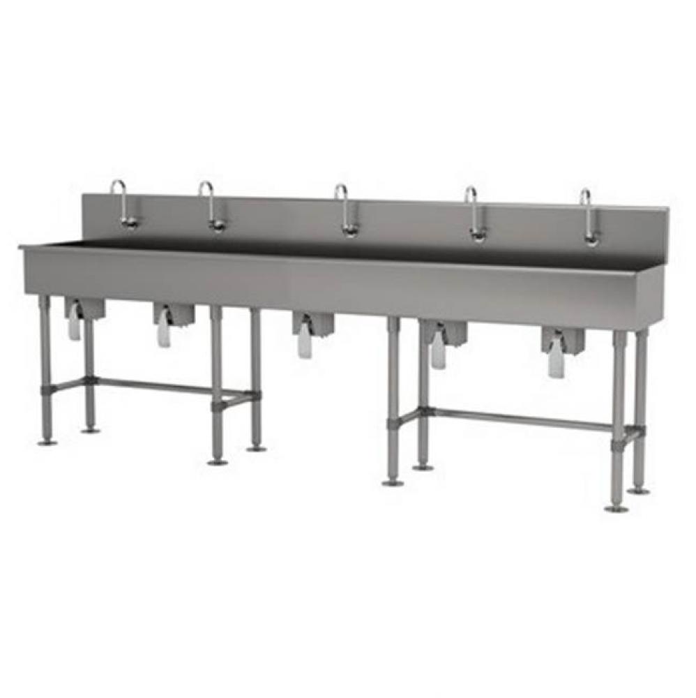 Multiwash Hand Sink With Stainless Steel Legs And Flanged Feet