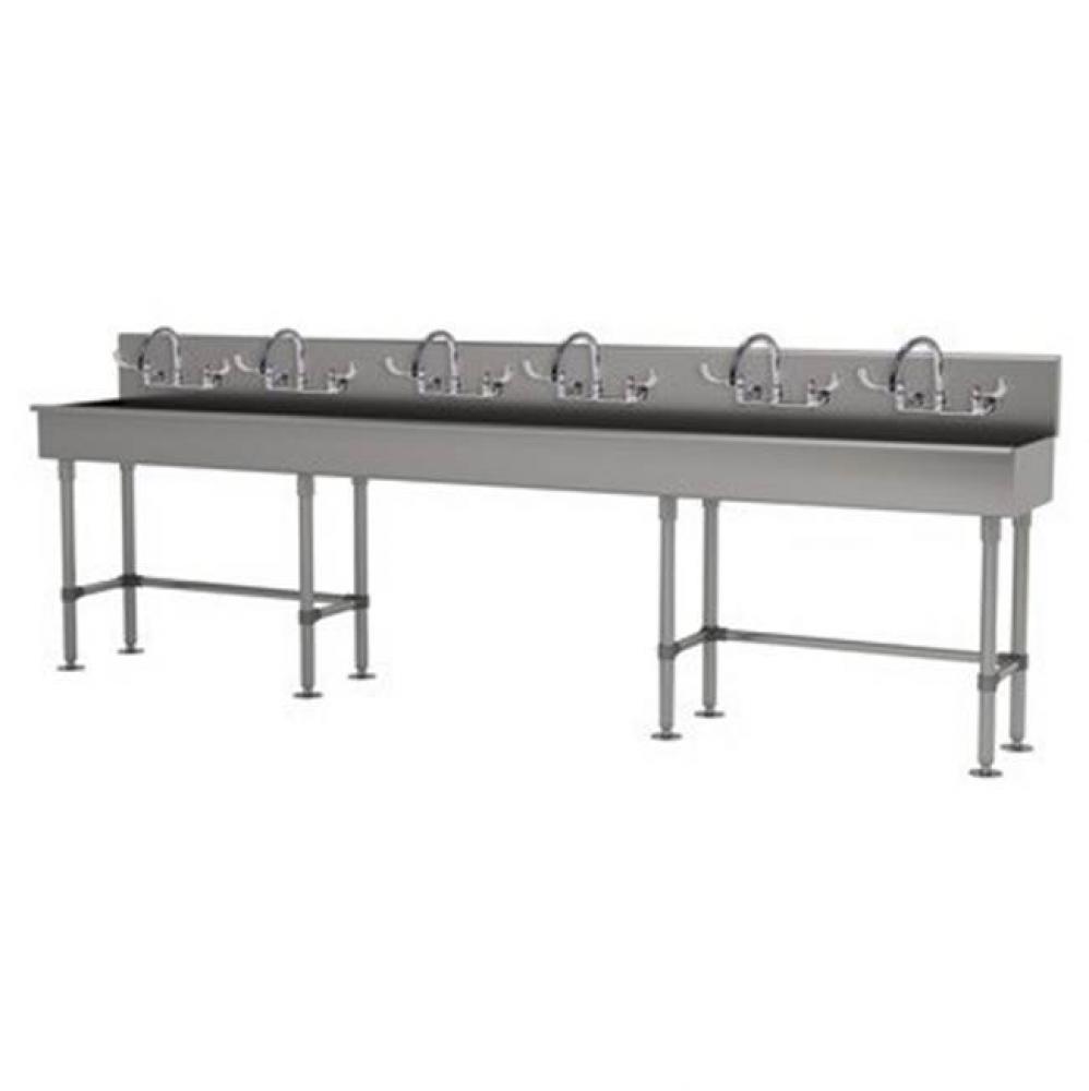 Multiwash Hand Sink With Stainless Steel Legs And Flanged Feet