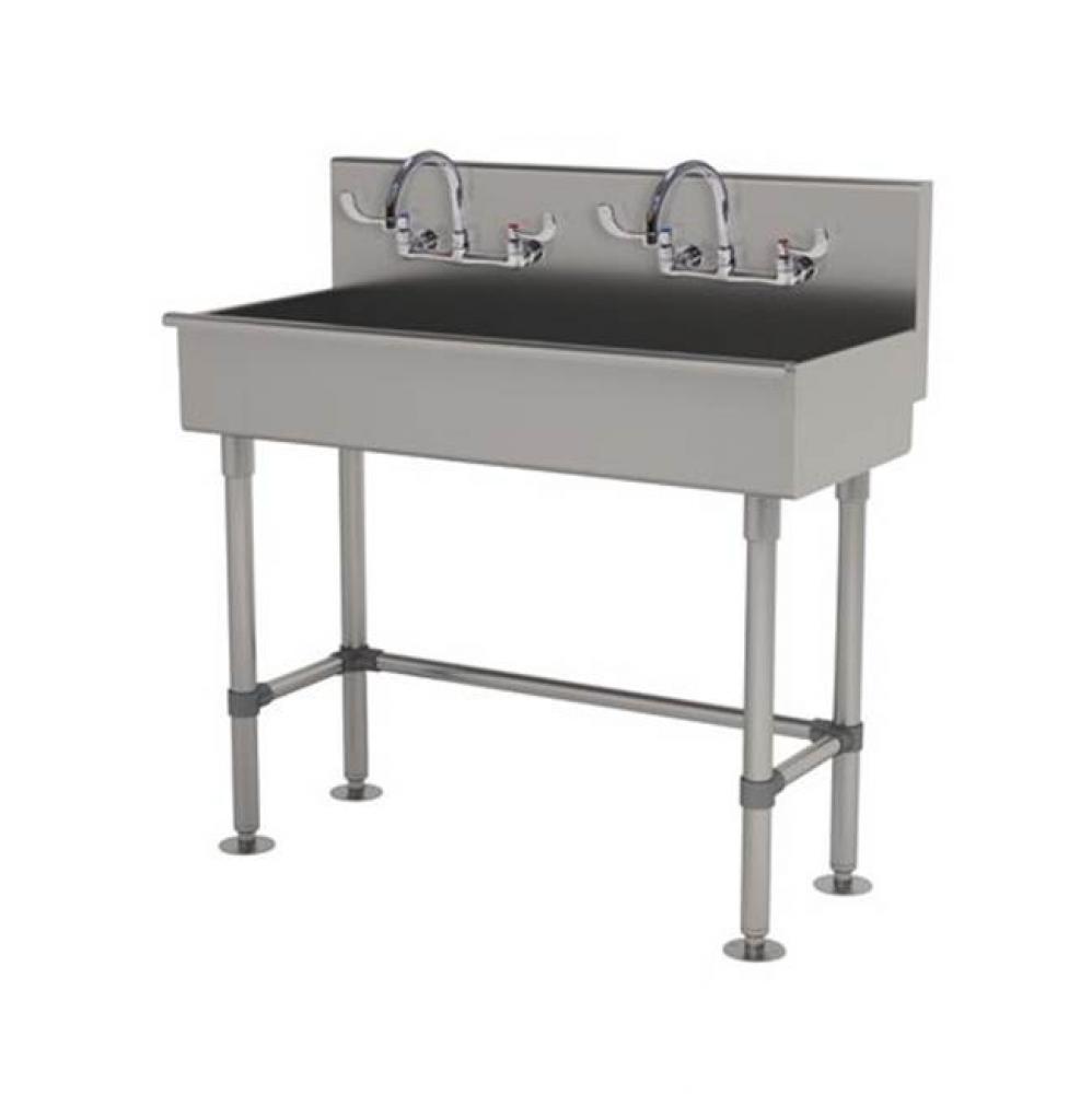 Multiwash Hand Sink With Stainless Steel Legs And Flanged Feet