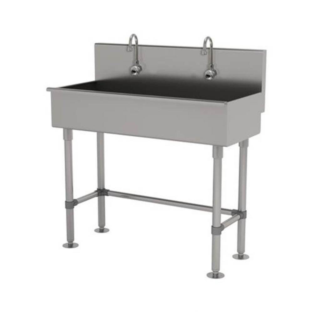 Multiwash Hand Sink With Stainless Steel Legs And Flanged Feet