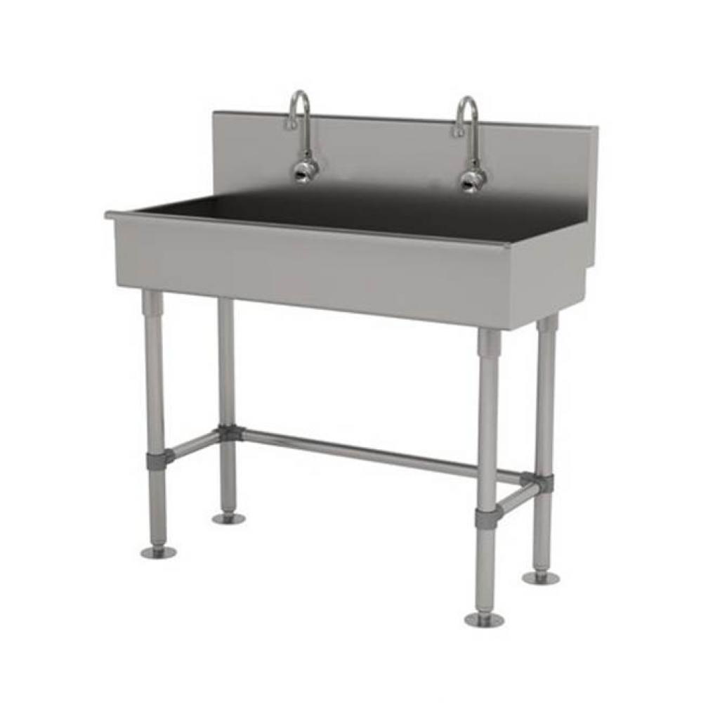 Multiwash Hand Sink With Stainless Steel Legs And Flanged Feet