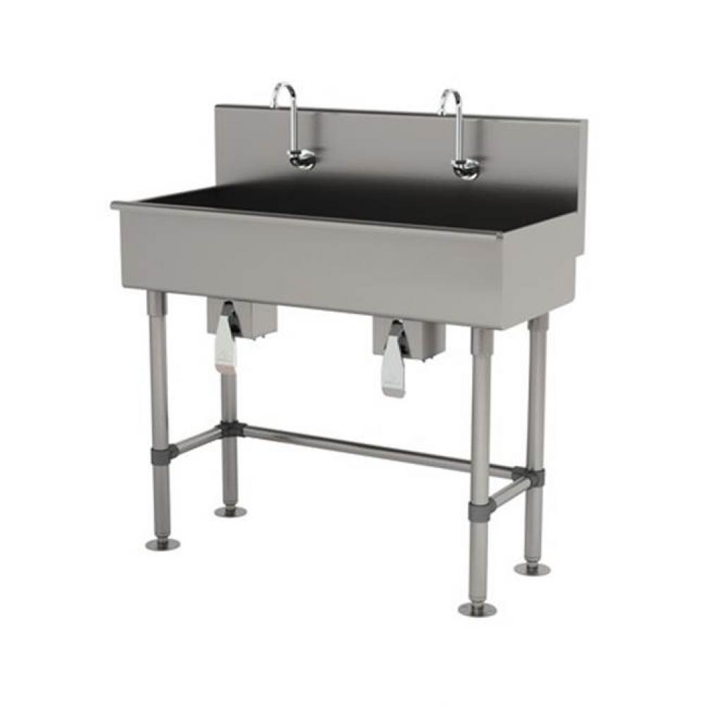 Multiwash Hand Sink With Stainless Steel Legs And Flanged Feet