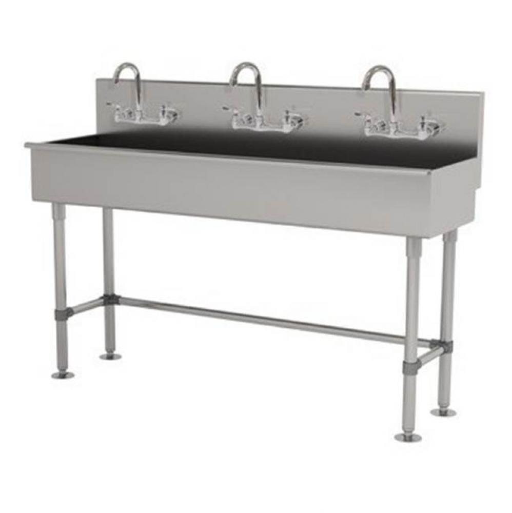 Multiwash Hand Sink With Stainless Steel Legs And Flanged Feet