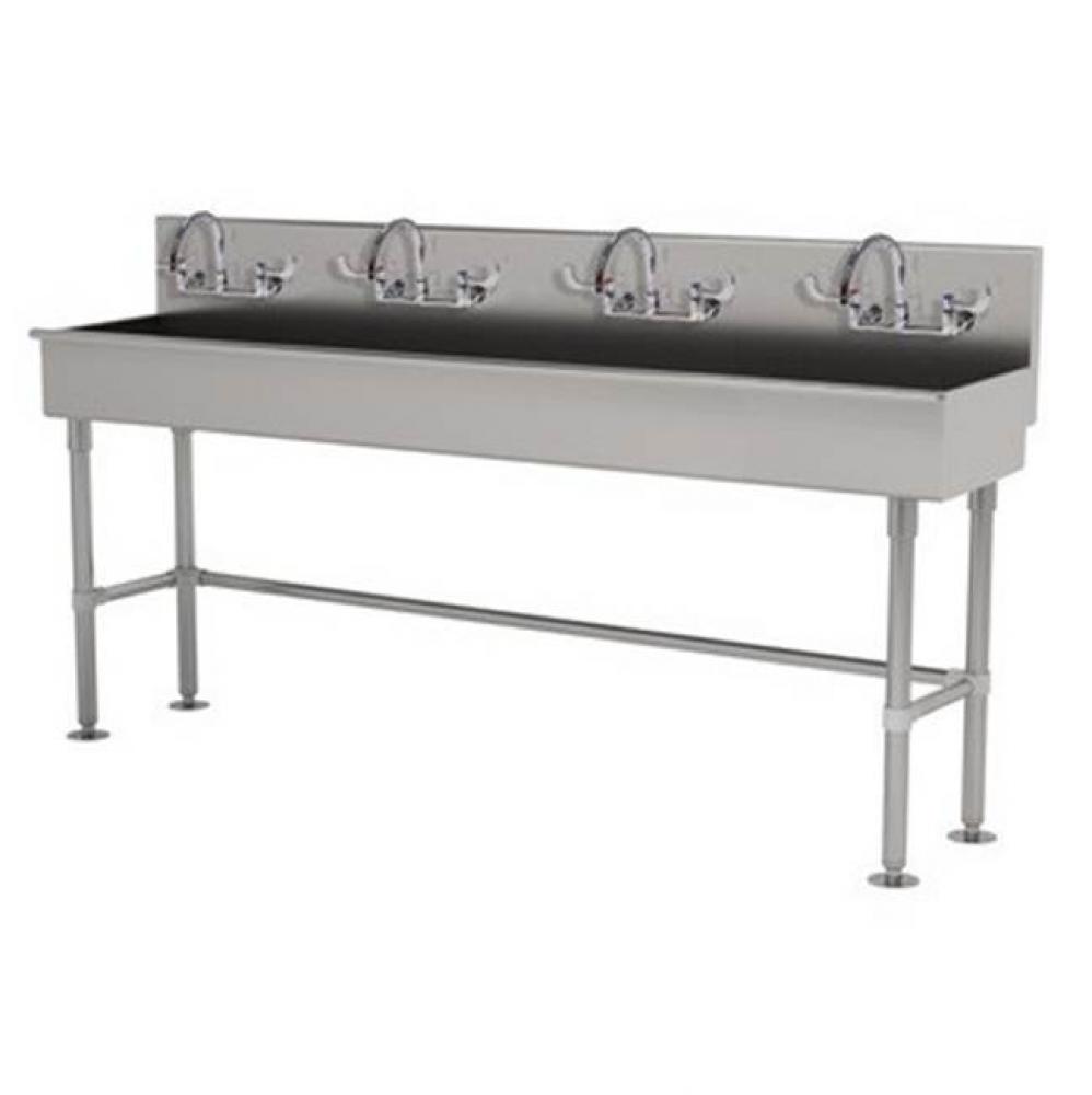 Multiwash Hand Sink With Stainless Steel Legs And Flanged Feet