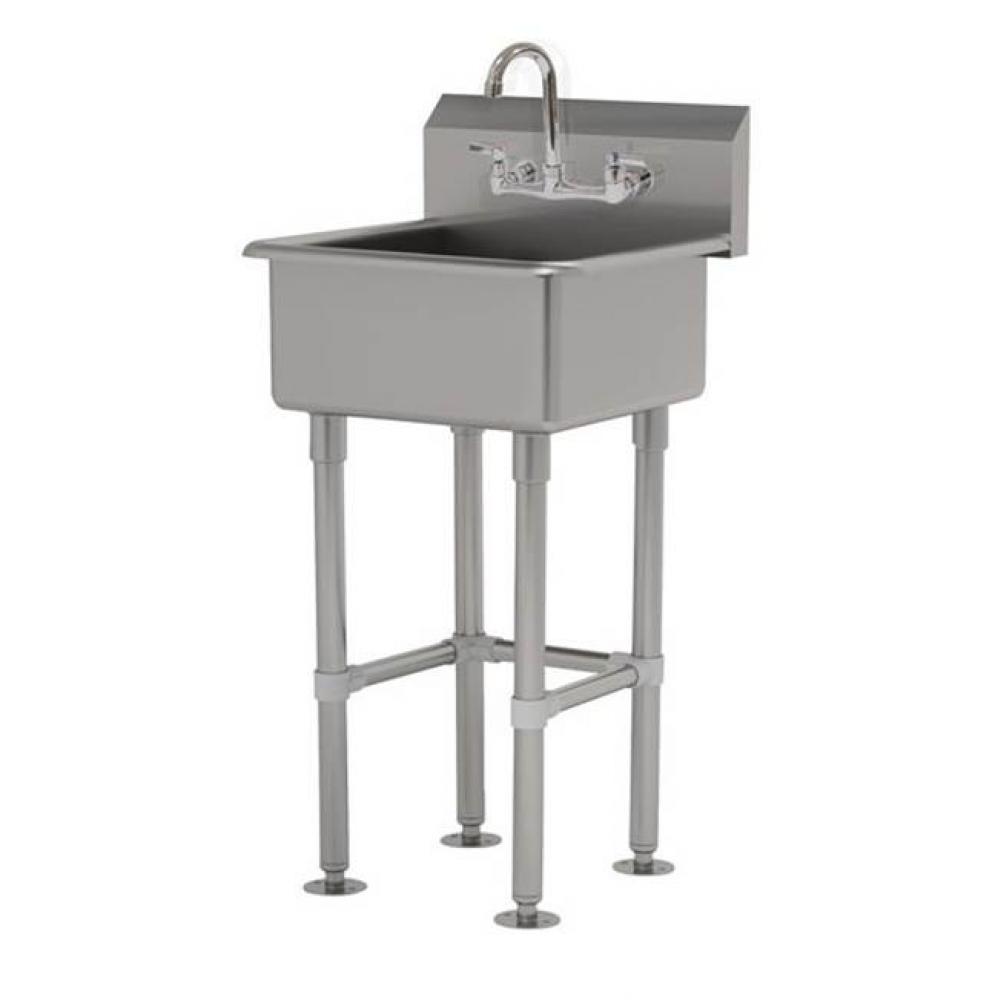 Service Sink With Stainless Steel Legs And Flanged Feet