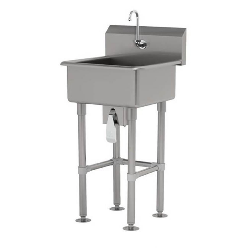 Service Sink With Stainless Steel Legs And Flanged Feet
