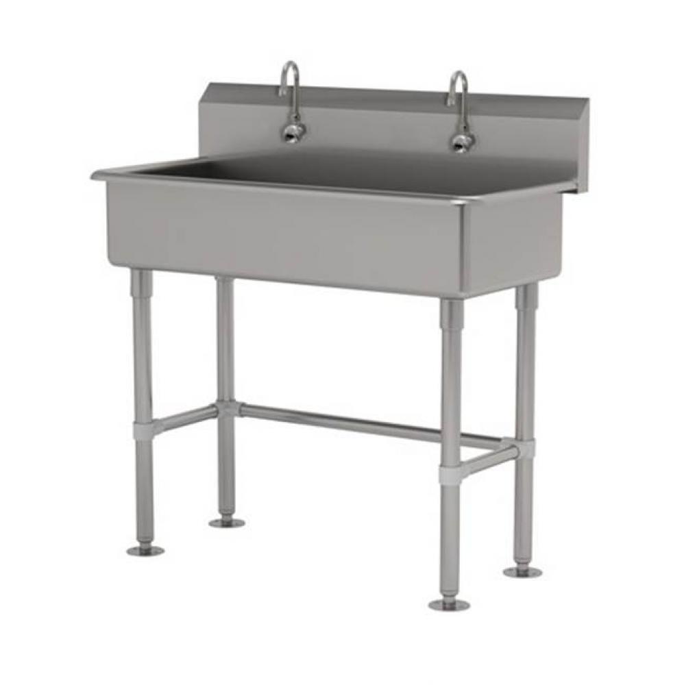 Multiwash Hand Sink With Stainless Steel Legs And Flanged Feet