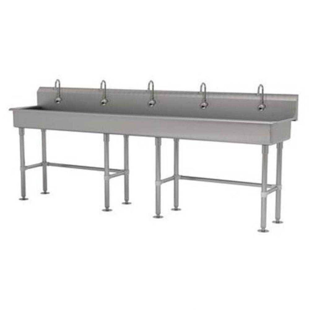 Multiwash Hand Sink With Stainless Steel Legs And Flanged Feet