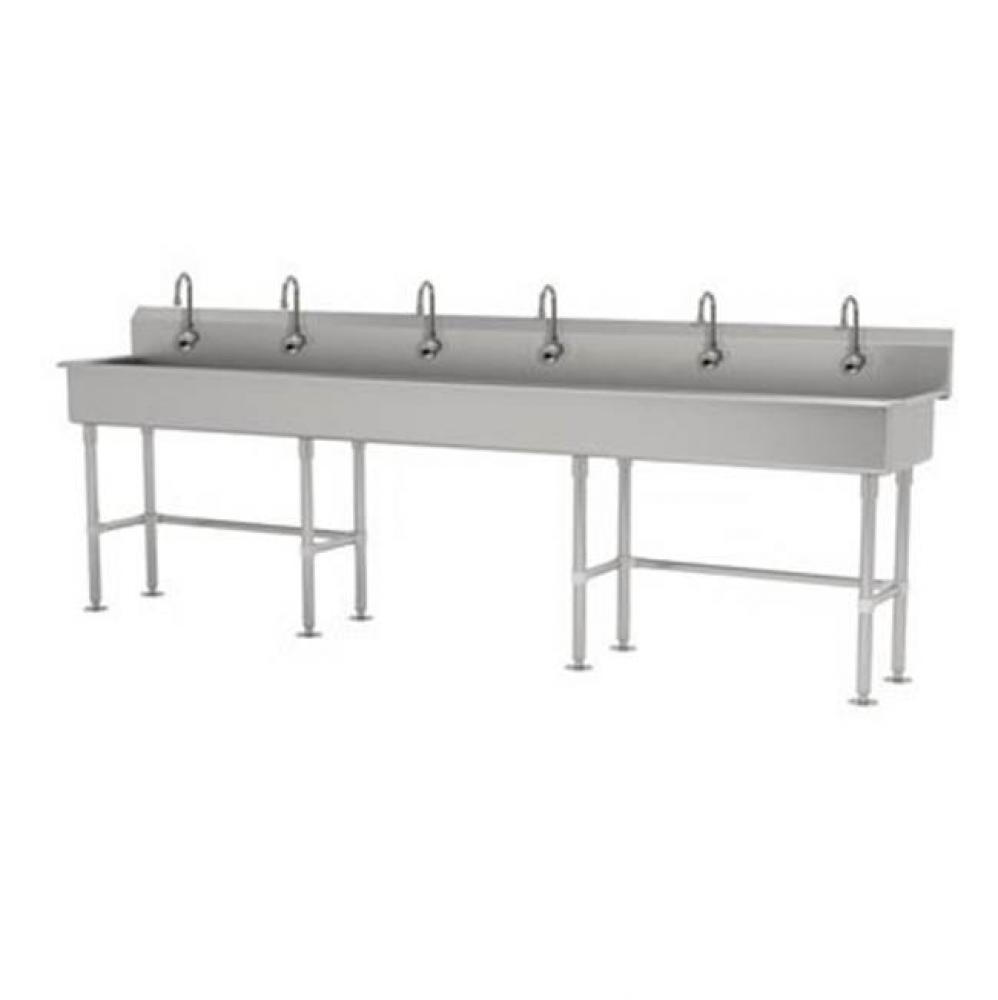Multiwash Hand Sink With Stainless Steel Legs And Flanged Feet