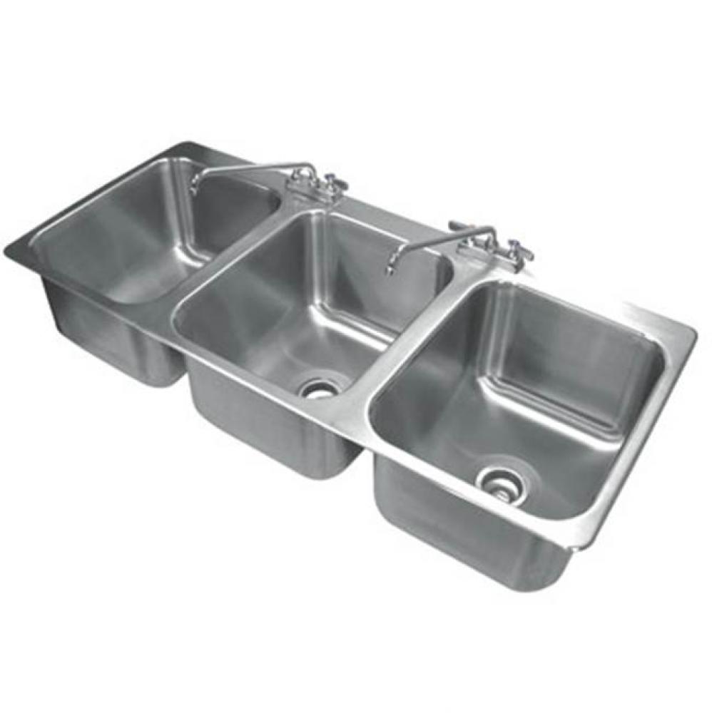 Drop-In Sink, 3-compartment
