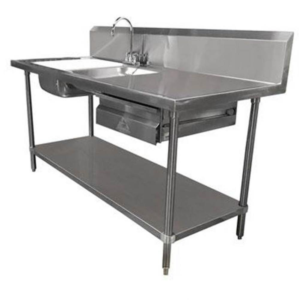 Prep Table Sink Unit, 96''W x 30''D