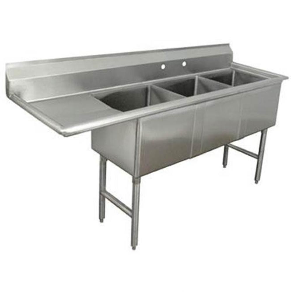 Fabricated NSF Sink, 3-compartment