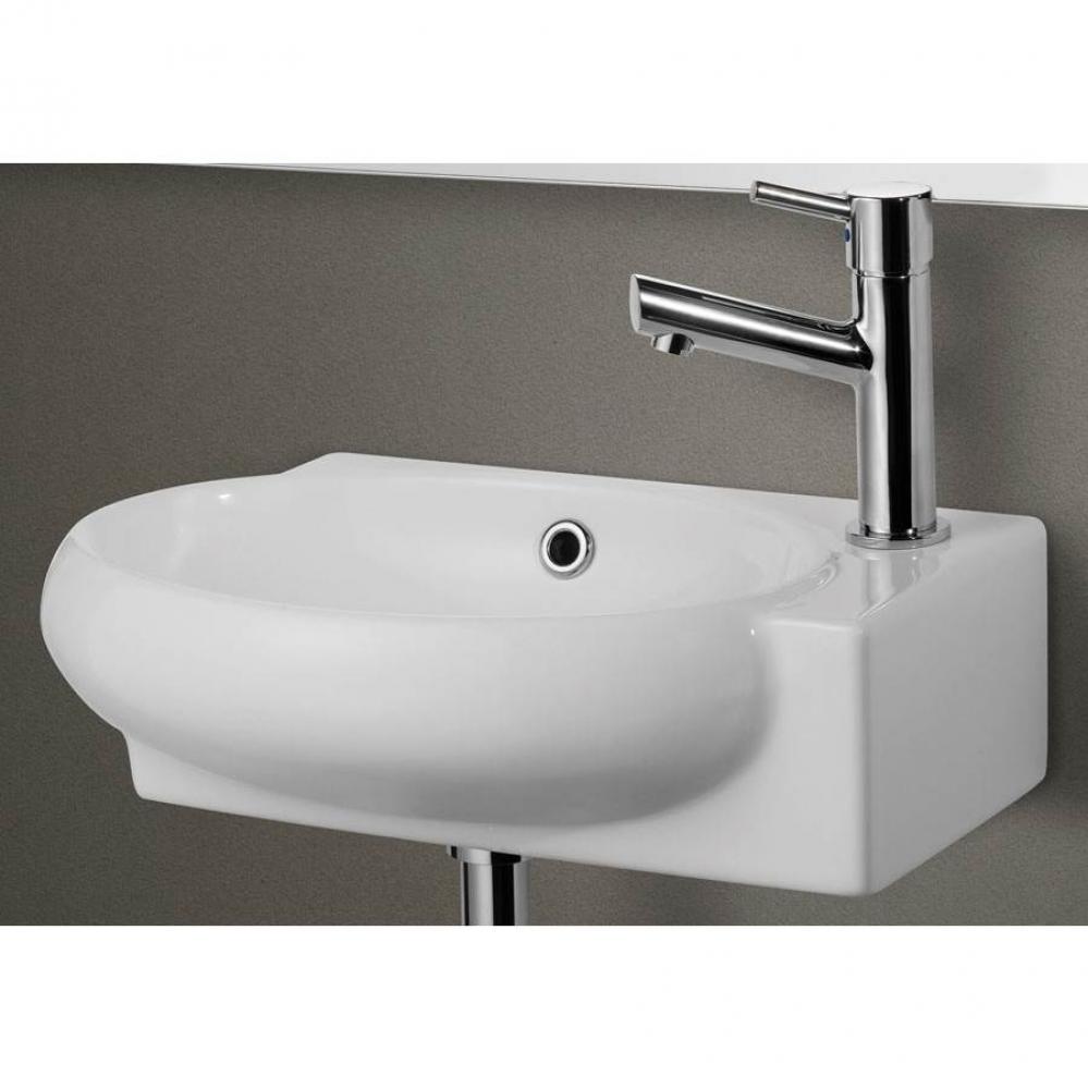 Small White Wall Mounted Ceramic Bathroom Sink Basin