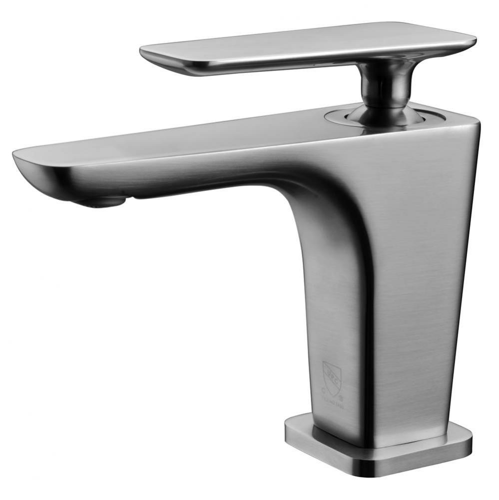Brushed Nickel Single Hole Modern Bathroom Faucet
