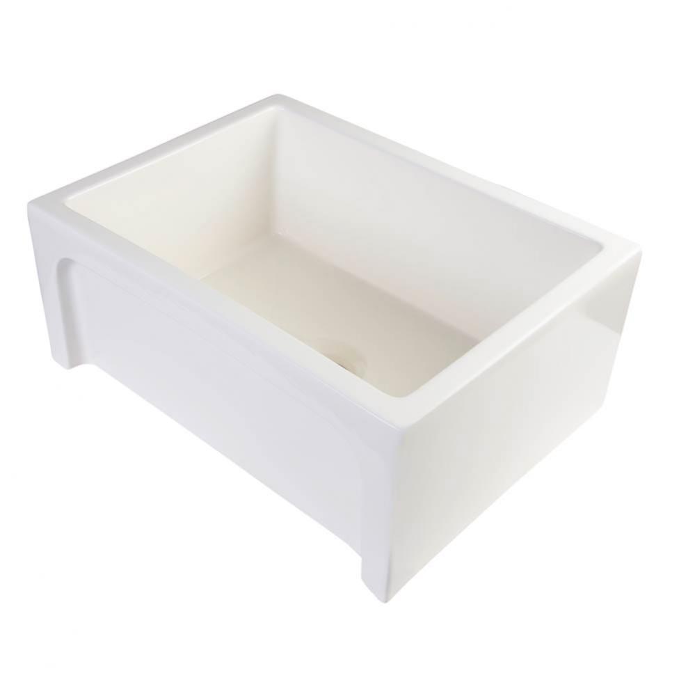 24'' Biscuit Arched Apron Thick Wall Fireclay Single Bowl Farm Sink