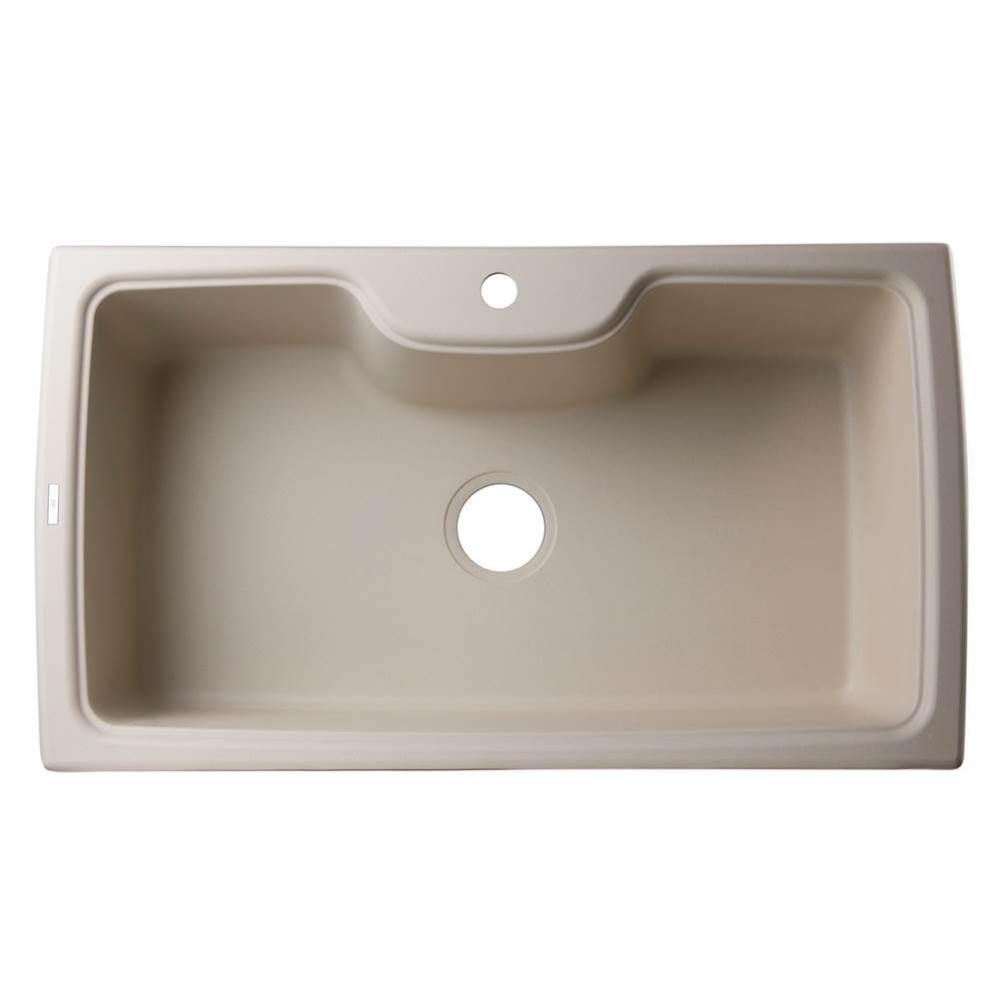 Biscuit 35'' Drop-In Single Bowl Granite Composite Kitchen Sink