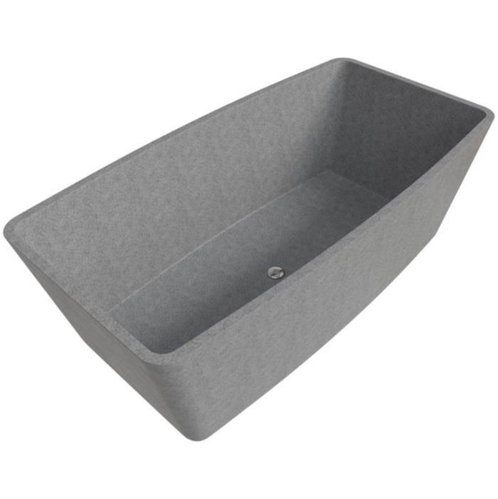 71'' Solid Concrete Rectangular Freestanding Bathtub