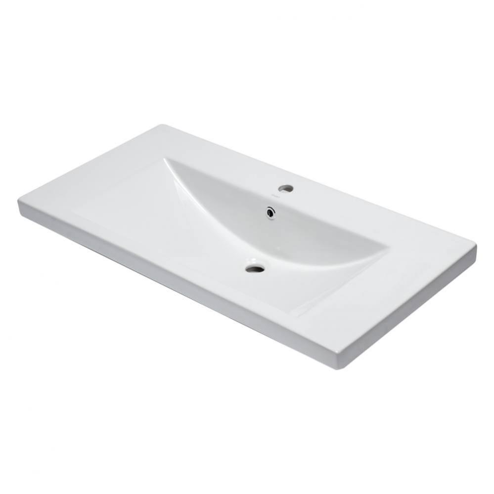 EAGO BH002 White Ceramic 40''x19'' Rectangular Drop In Sink
