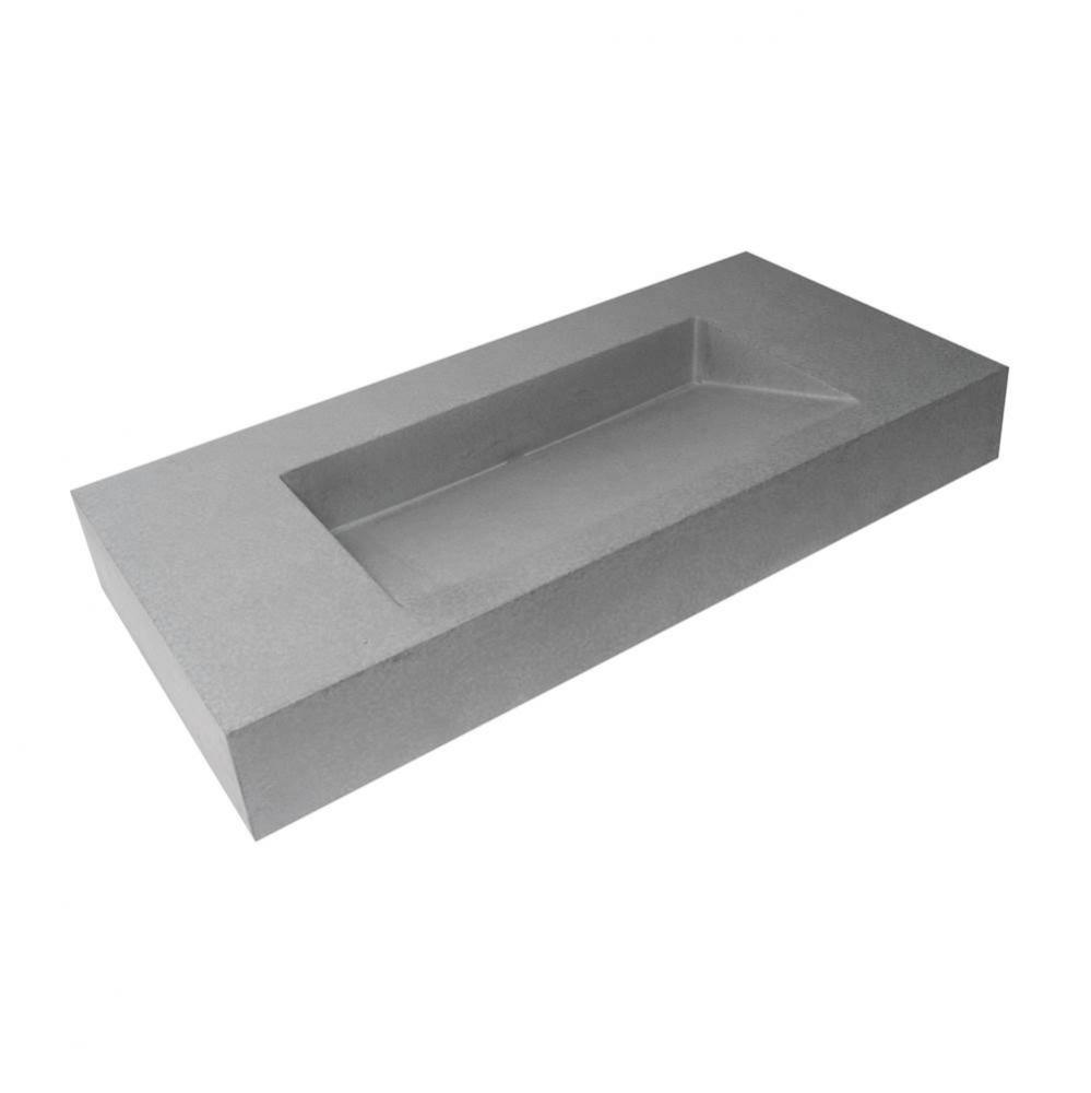 40'' Solid Concrete Rectangular Countertop Sink