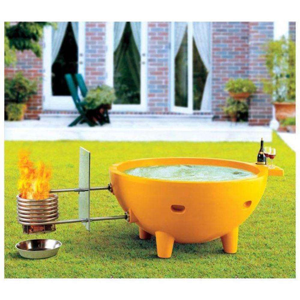 Red Wine FireHotTub The Round Fire Burning Portable Outdoor Hot Bath Tub