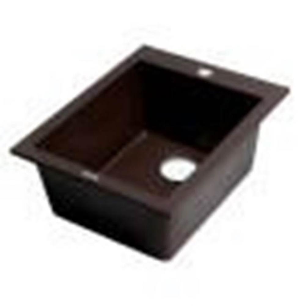 Chocolate 17'' Drop-In Rectangular Granite Composite Kitchen Prep Sink