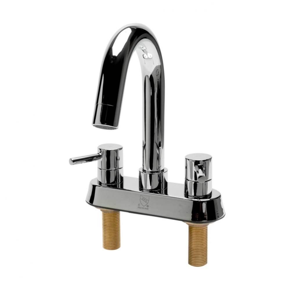 Polished Chrome Two-Handle 4'' Centerset Bathroom Faucet