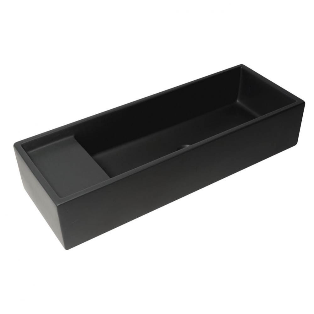 39'' Black Matte Above Mount Fireclay Bathroom Trough Sink