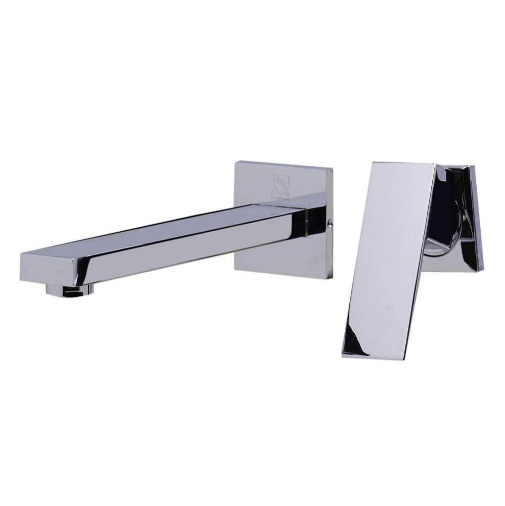 Polished Chrome Single Lever Wallmount Bathroom Faucet