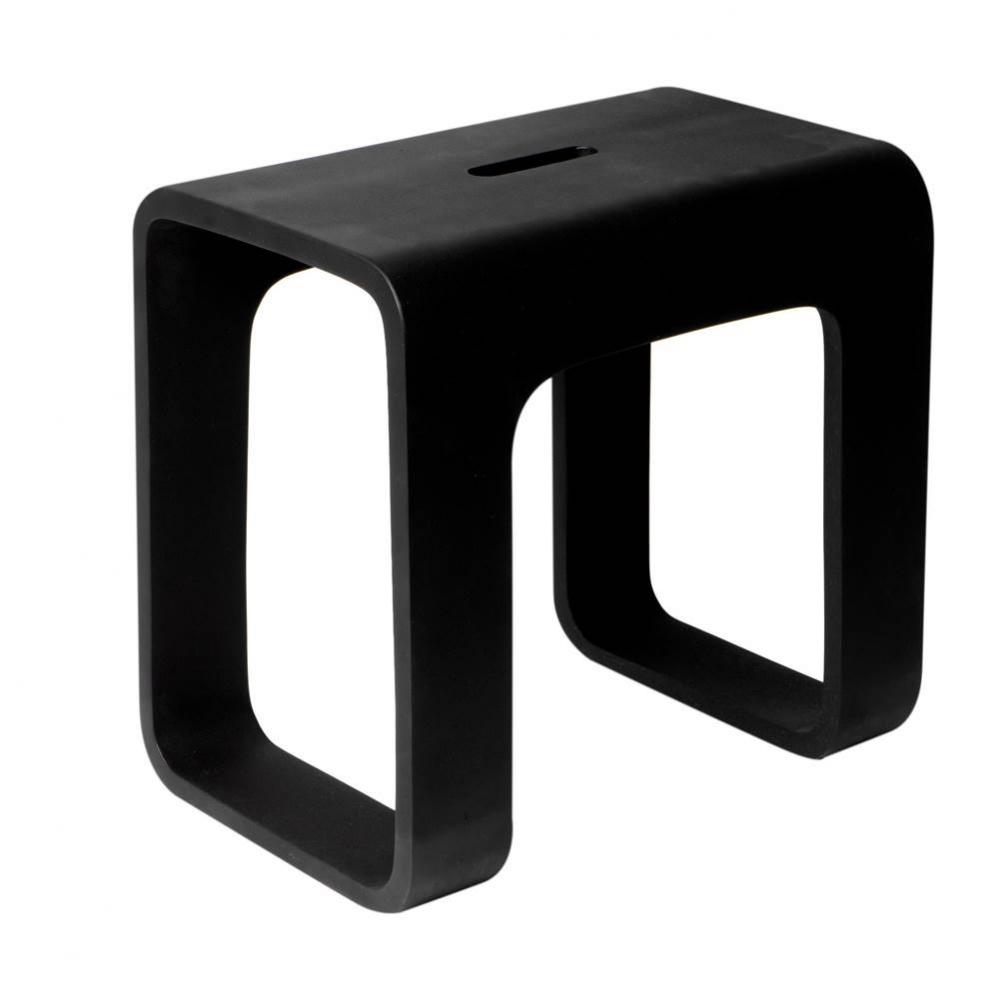 Black Matte Solid Surface Resin Bathroom / Shower Stool