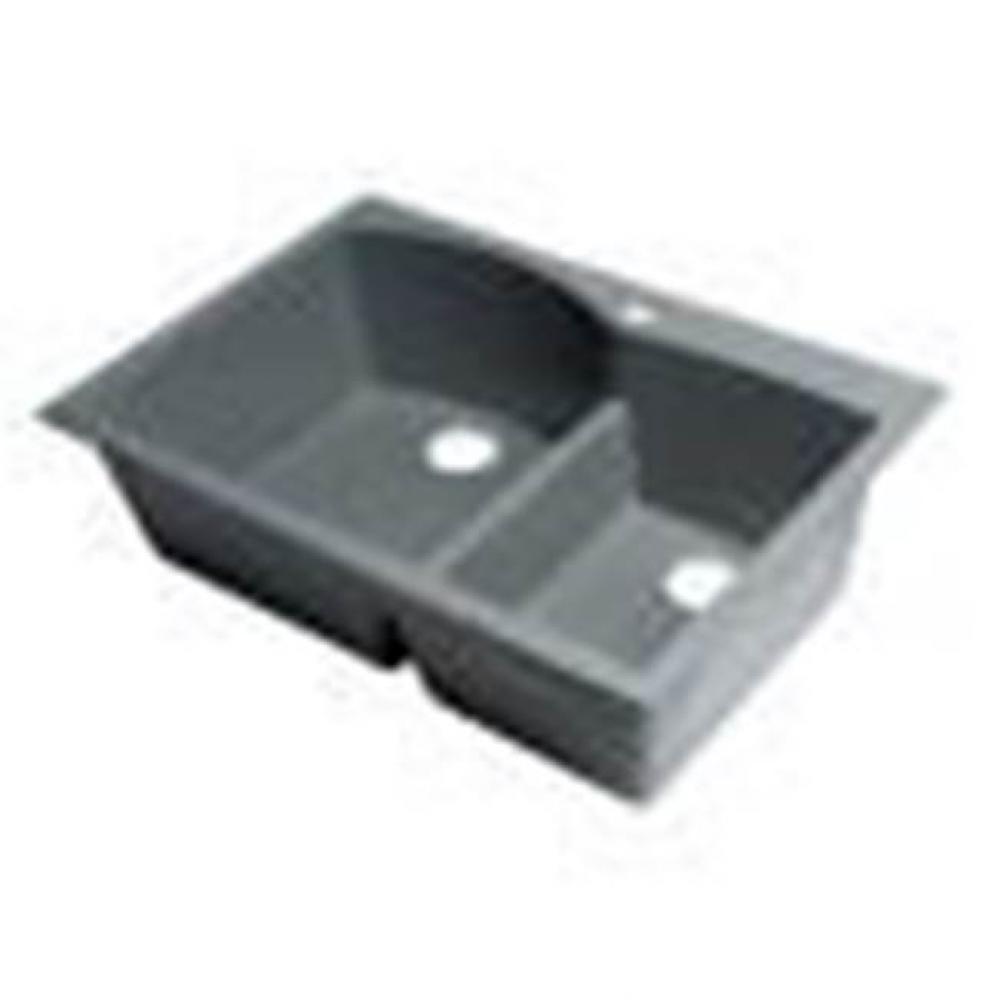 Titanium 33'' Double Bowl Drop In Granite Composite Kitchen Sink