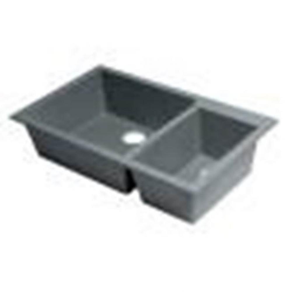 Titanium 34'' Double Bowl Undermount Granite Composite Kitchen Sink