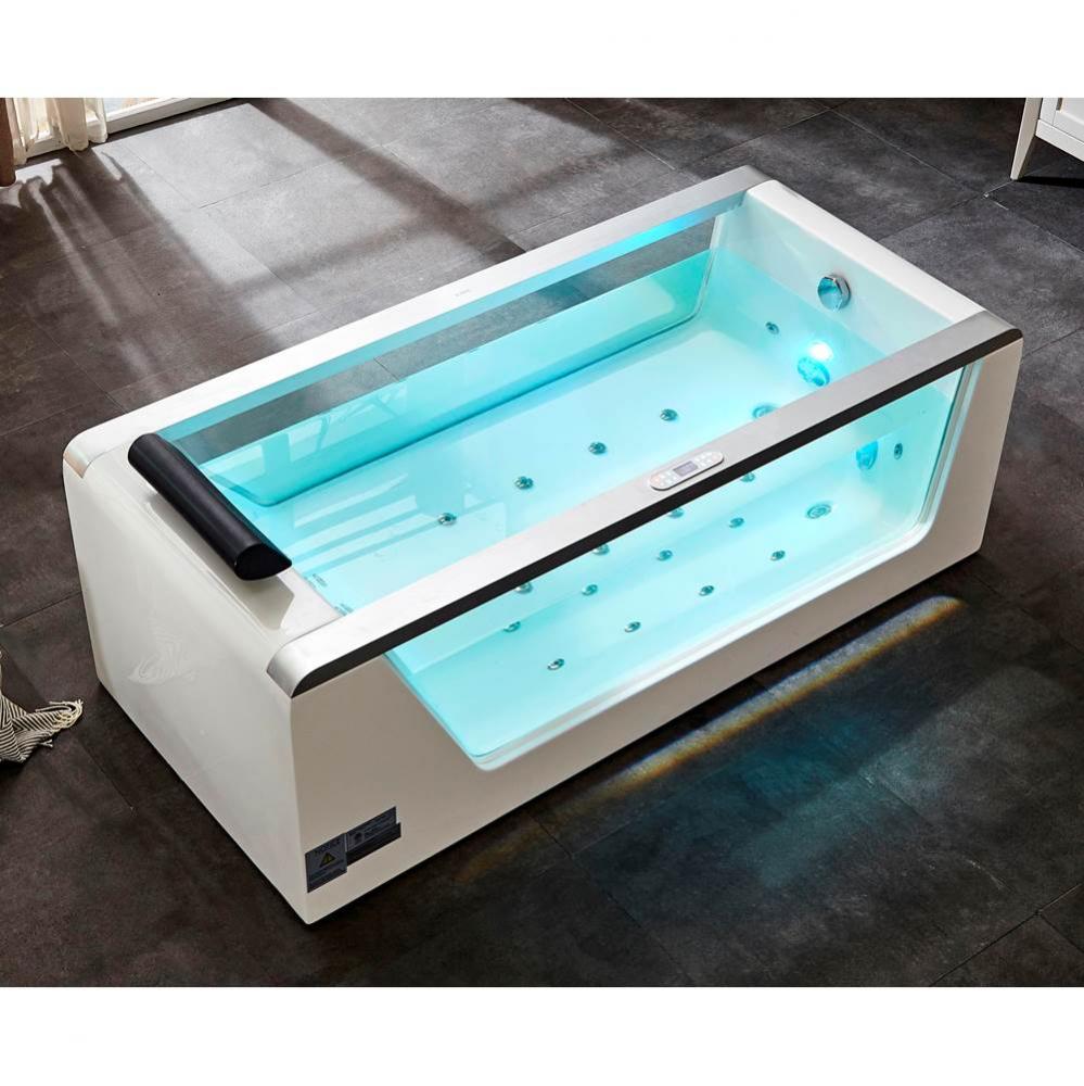 EAGO 1 6 ft Clear Rectangular Acrylic Whirlpool Bathtub