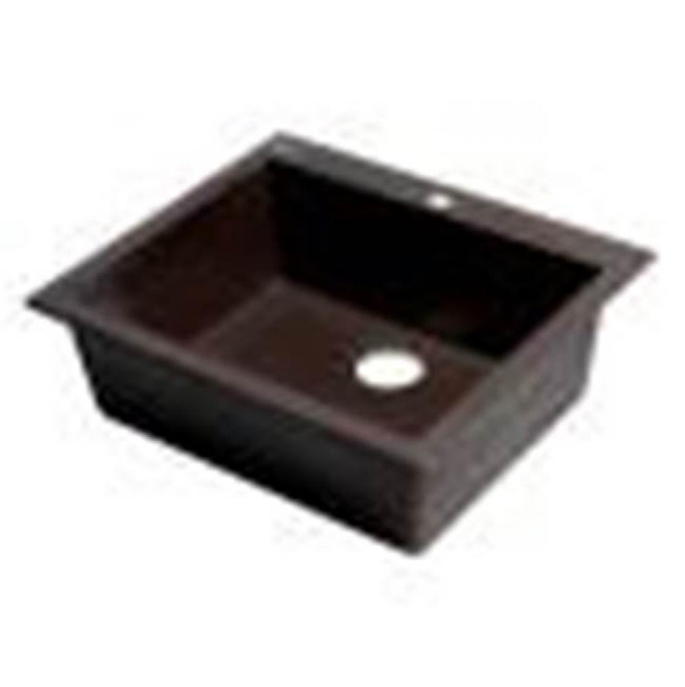 Chocolate 24'' Drop-In Single Bowl Granite Composite Kitchen Sink