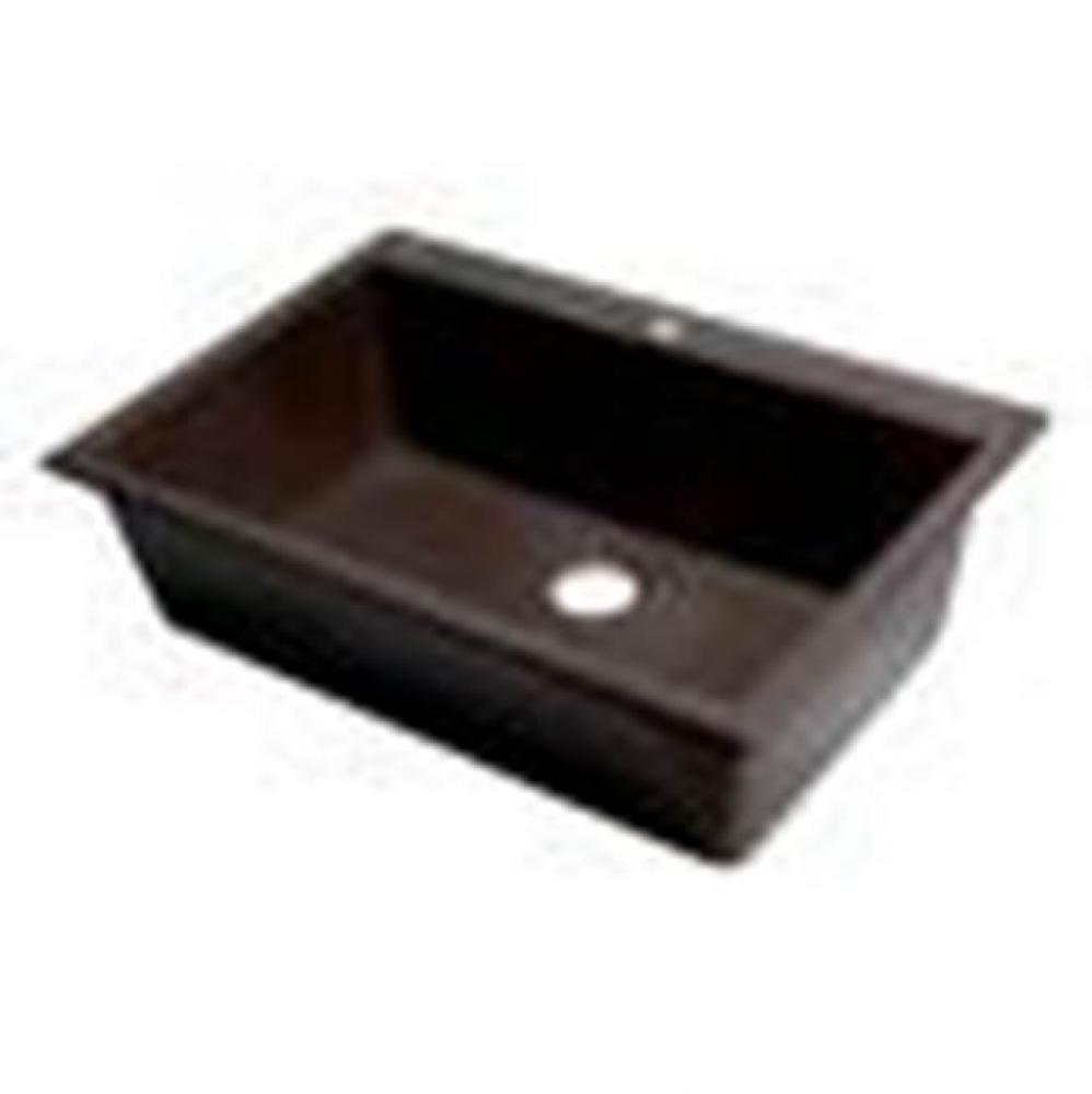 Chocolate 33'' Single Bowl Drop In Granite Composite Kitchen Sink