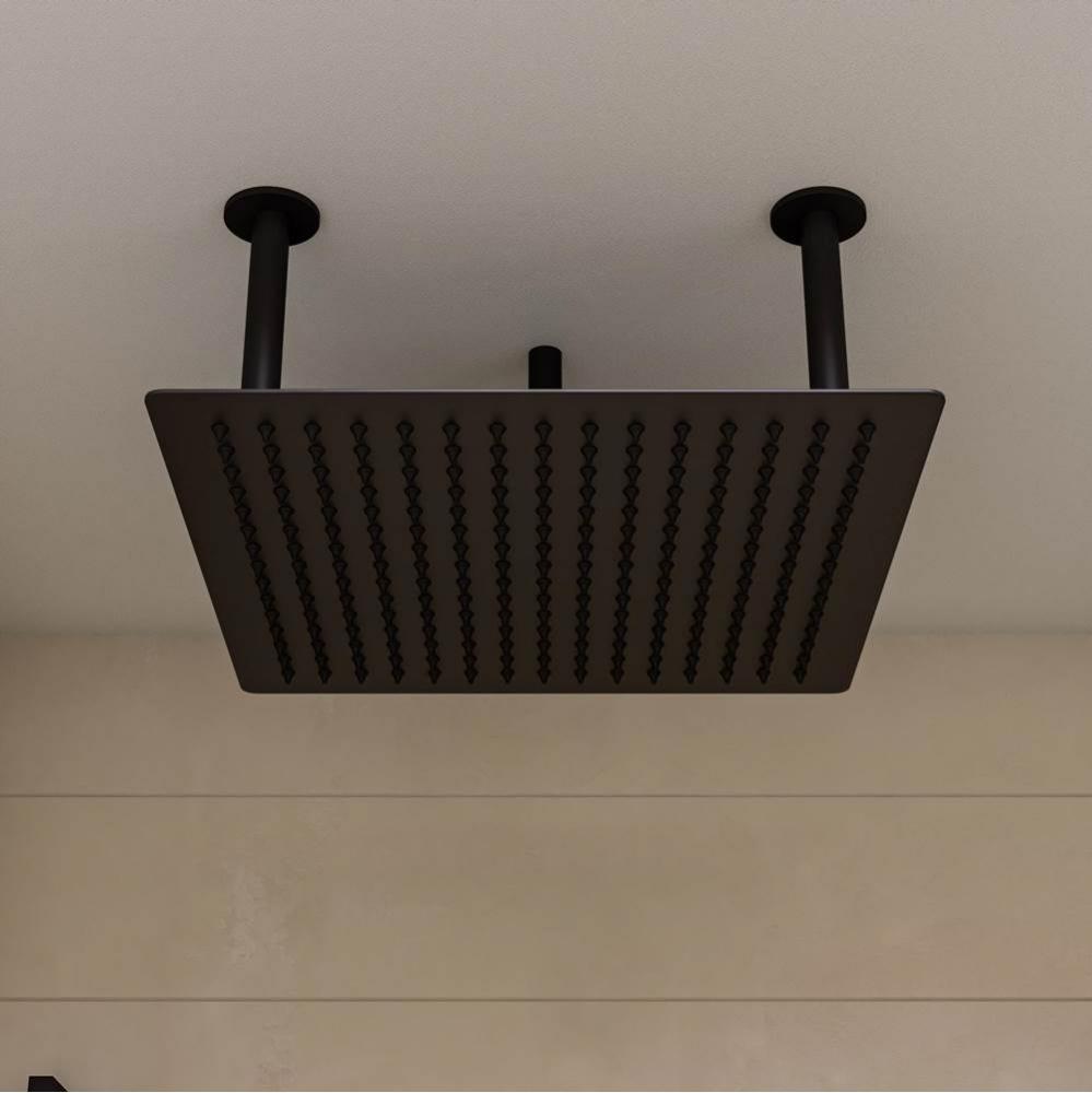 Matte Black Stainless Steel 20'' Square Ultra-Thin Rain Shower Head