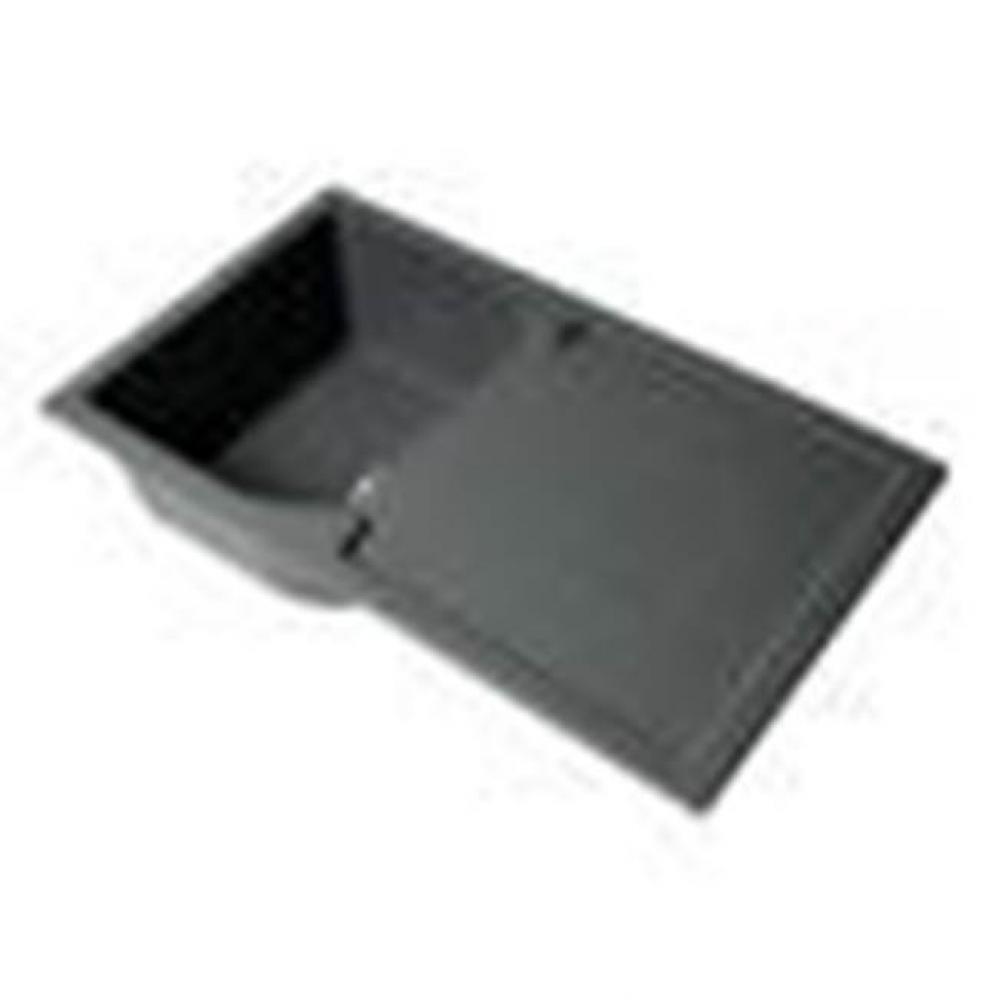 Titanium 34'' Single Bowl Granite Composite Kitchen Sink with Drainboard