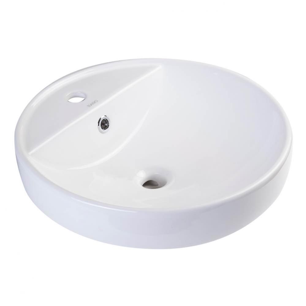 EAGO 18'' ROUND CERAMIC ABOVE MOUNT BATHROOM BASIN VESSEL SINK