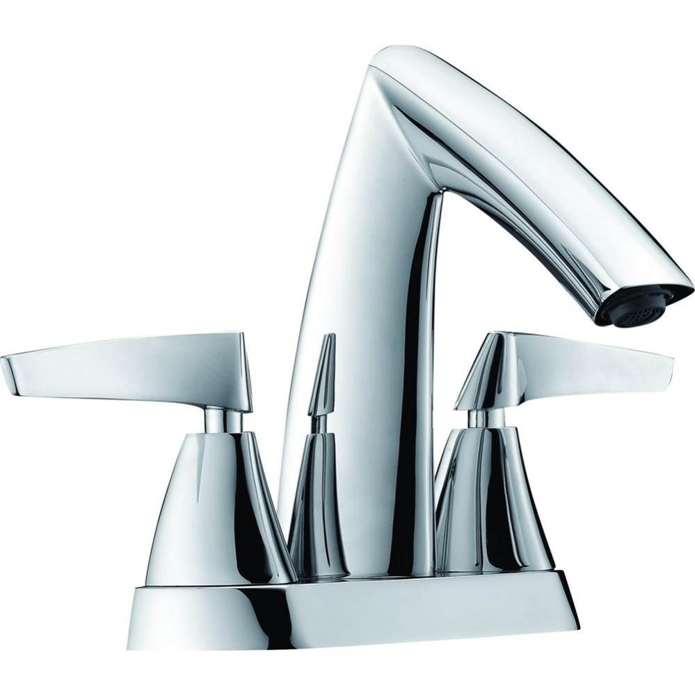 Polished Chrome Two-Handle 4'' Centerset Bathroom Faucet