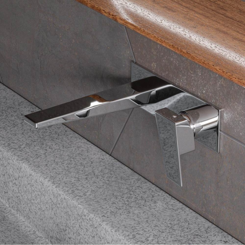 Polished Chrome Wall Mounted Bathroom Faucet