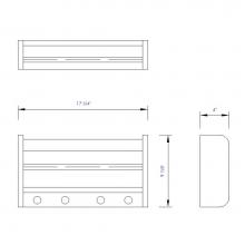 Alfi Trade AB5508 - 18'' Wall Mounted Wooden Shelf & Hooks Bathroom Accessory