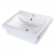 Alfi Trade BA134 - EAGO BA134  21'' Rectangular Porcelain Bathroom Vessel Sink with Single Hole