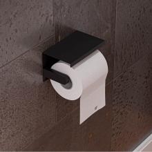Alfi Trade ABTPC66-BLA - Black Matte Stainless Steel Toilet Paper Holder with Shelf