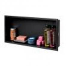 Alfi Trade ABNC2412-BLA - 24 x 12 Black Matte Stainless Steel Horizontal Single Shelf Bath Shower Niche