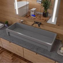 Alfi Trade AB48TRGM - 48'' Grey Matte Above Mount Fireclay Bathroom Trough Sink