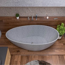 Alfi Trade ABCO72TUB - 72'' Solid Concrete Tear Drop Freestanding Bathtub