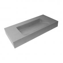 Alfi Trade ABCO40R - 40'' Solid Concrete Rectangular Countertop Sink