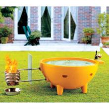 Alfi Trade FireHotTub-LB - Blue FireHotTub The Round Fire Burning Portable Outdoor Hot Bath Tub