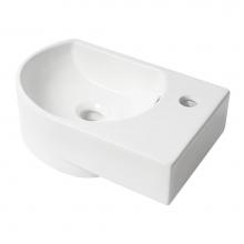 Alfi Trade ABC119 - ALFI brand ABC119 White 16'' Small Wall Mounted Ceramic Sink with Faucet Hole