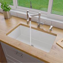 Alfi Trade ABF3018UD-W - White 30'' x 18'' Fireclay Undermount / Drop In Kitchen Sink w Grid