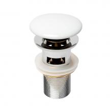 Alfi Trade AB8056-W - ALFI brand AB8056-W White Ceramic Mushroom Top Pop Up Drain for Sinks with Overflow